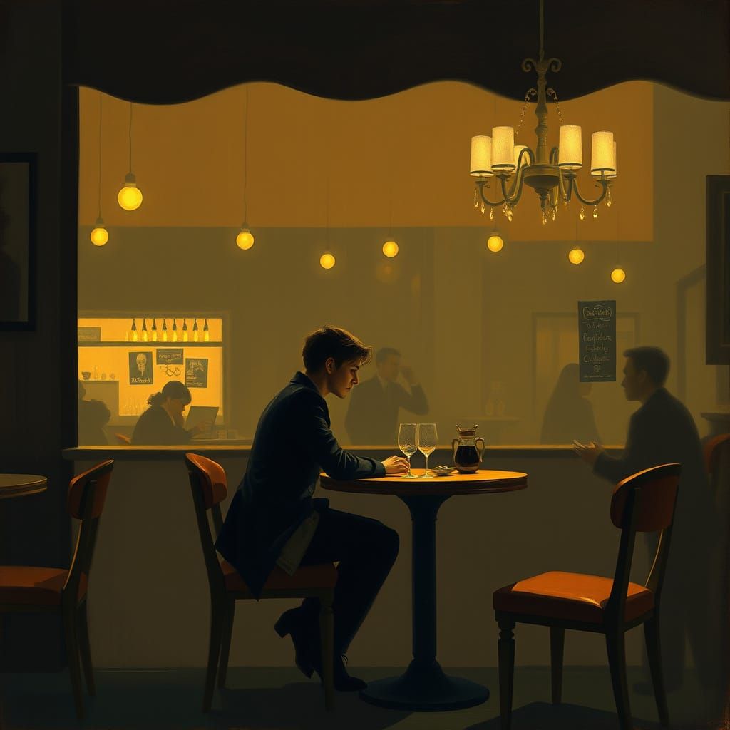 Lost in Thought at a Quiet Café