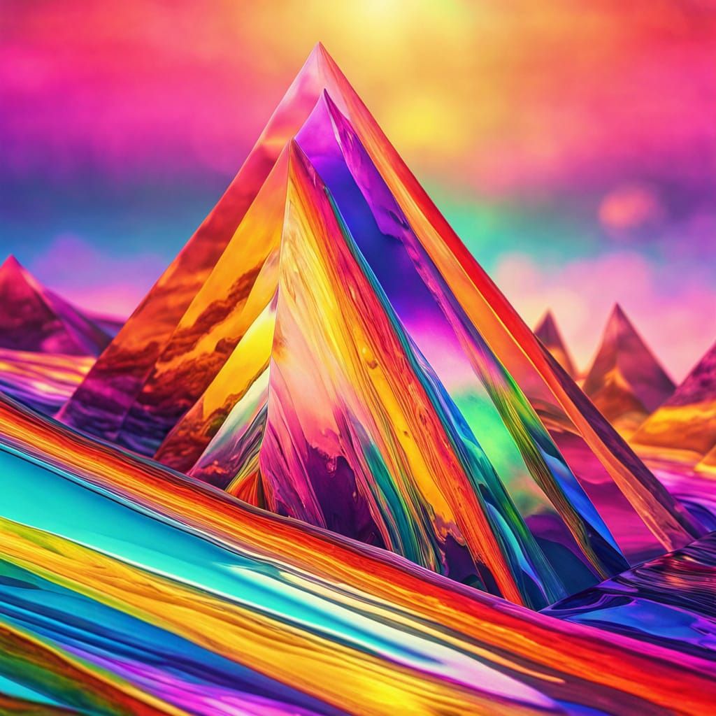 Prism Refraction in Fauvist Colors: Surreal Macro