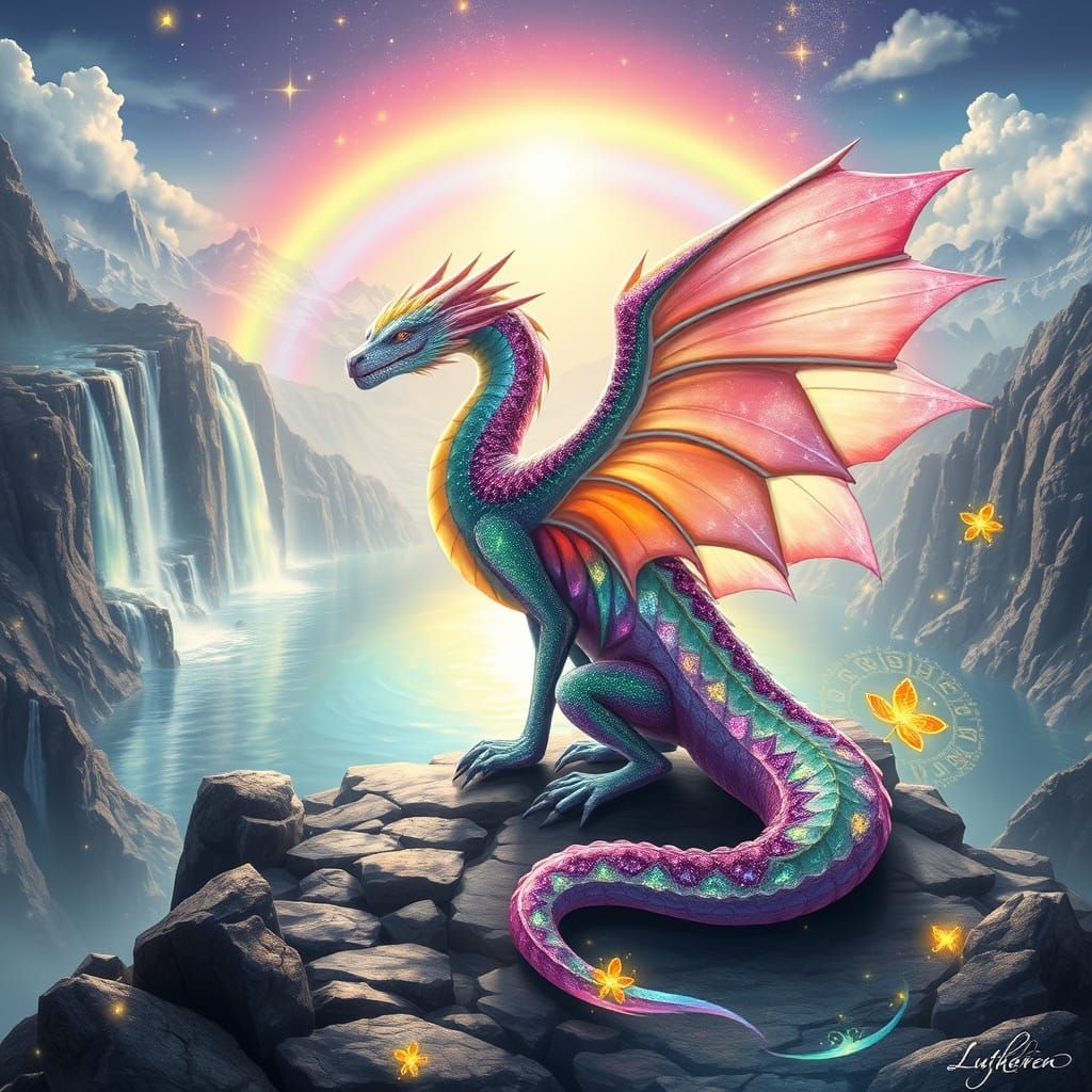 Mountaintop Sanctuary with Serpentine Dragon