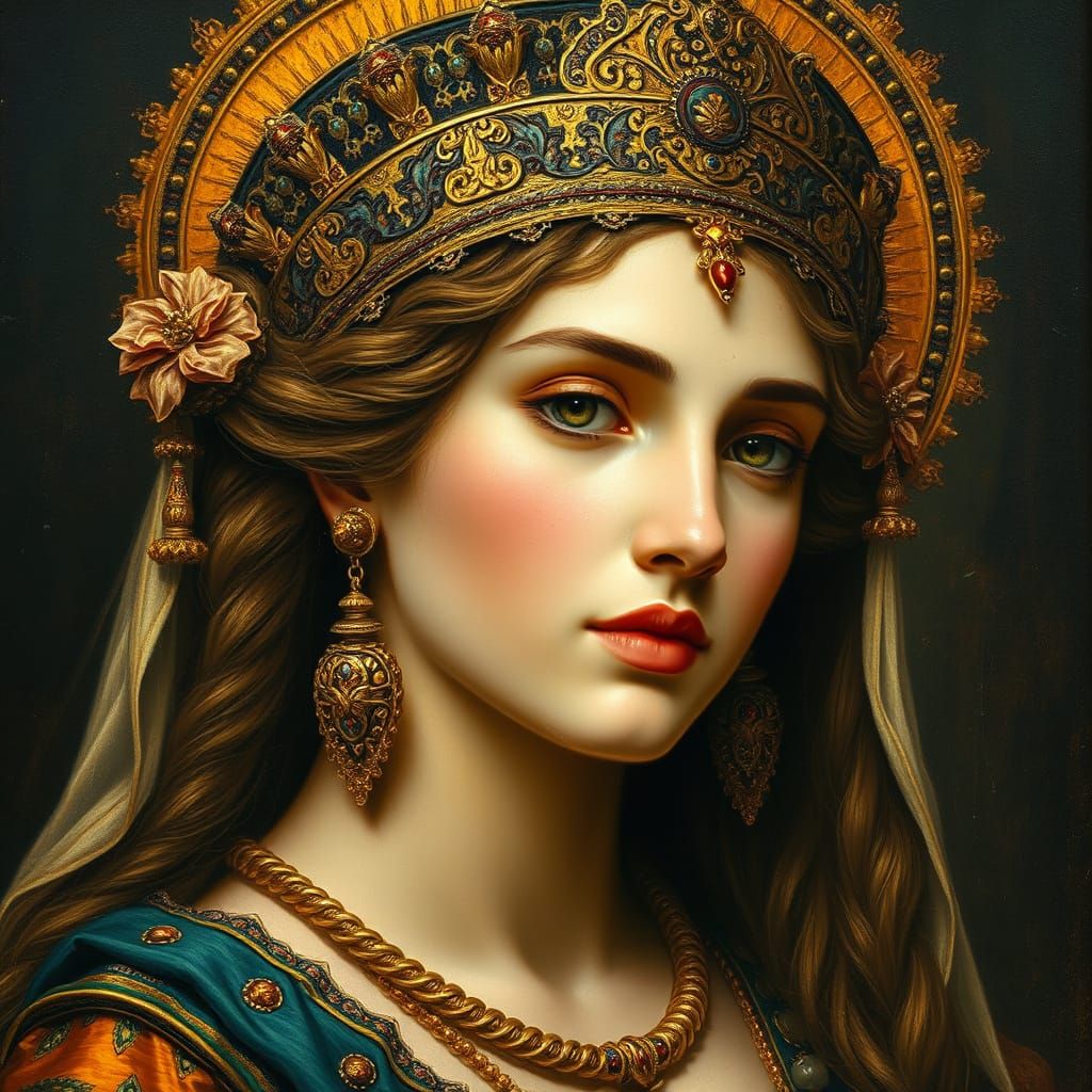 Ancient Babylon Princess in Renaissance Style