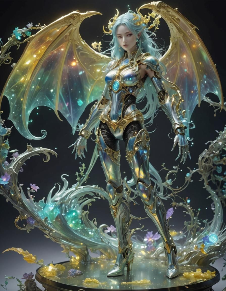 Rainbow Chimera Girl in Anime Style