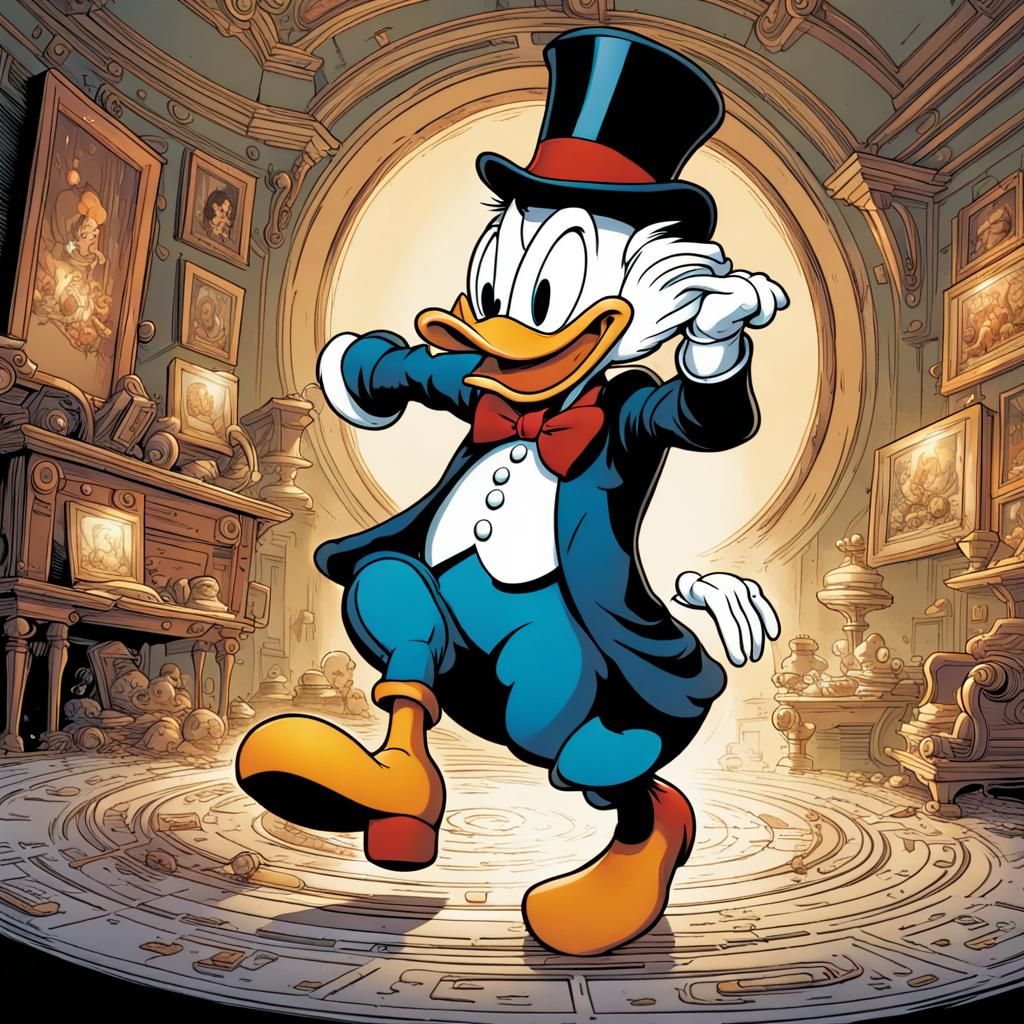 Scrooge McDuck's Anxious Pacing: Comic Book Art