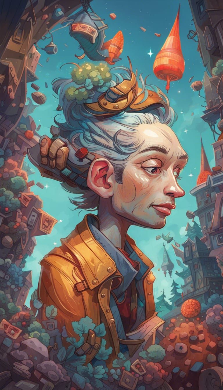 Adorable Gnome Creature in Vibrant Digital Art