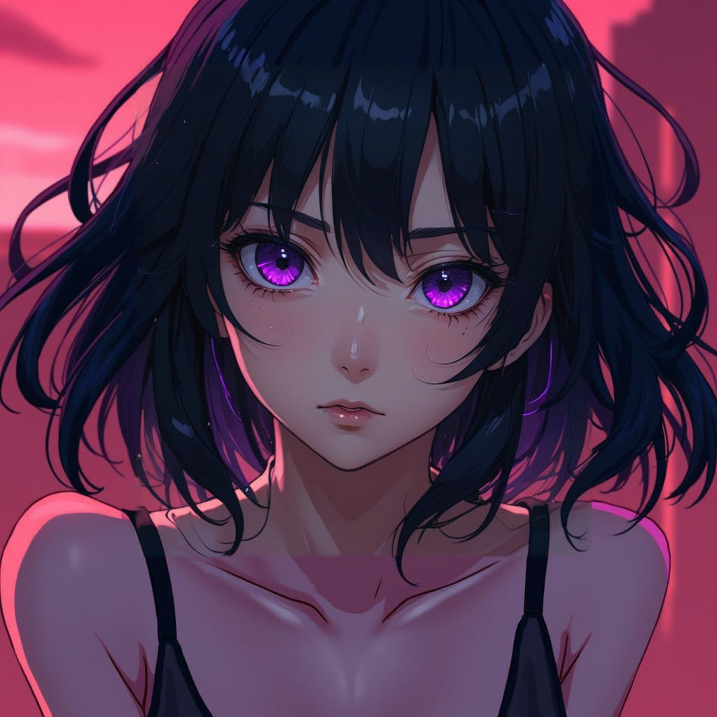 Anime Girl in Cinematic Lighting with Flat Style