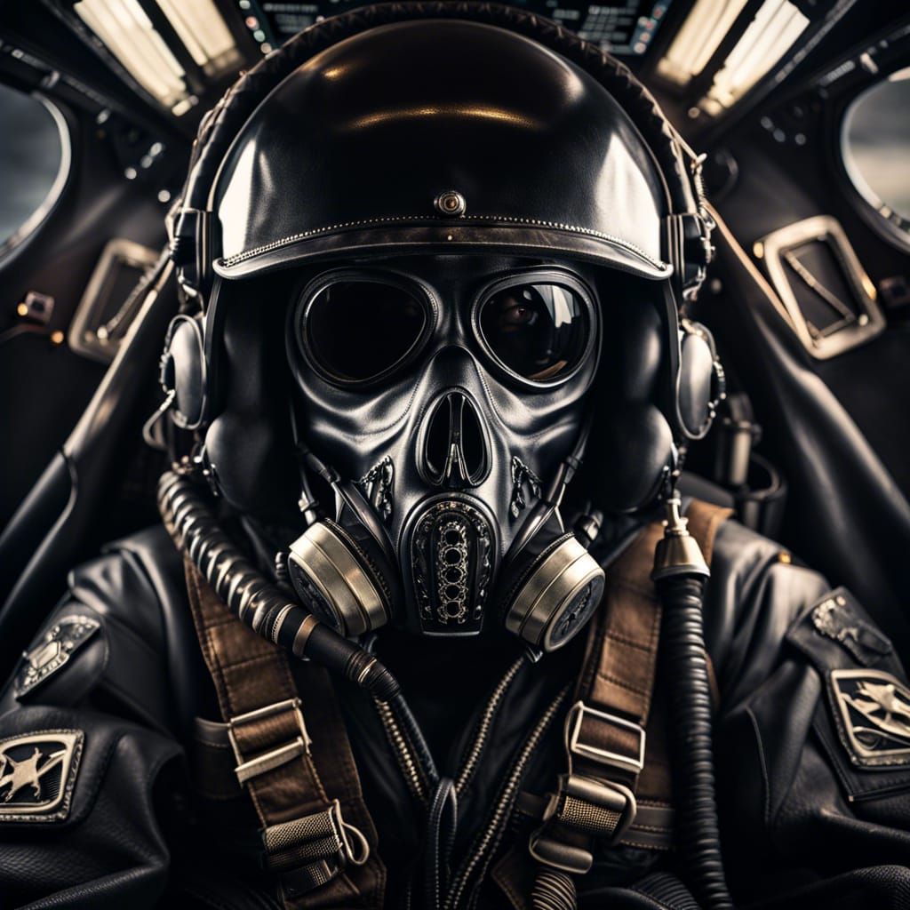 Grim Reaper Pilot: Hyperrealistic Cockpit Portrait