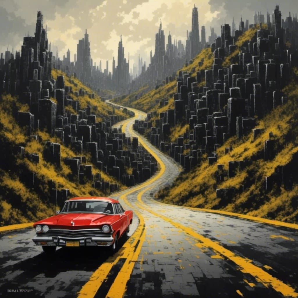 Eerie Road to Cemetery with Stylized Aesthetic