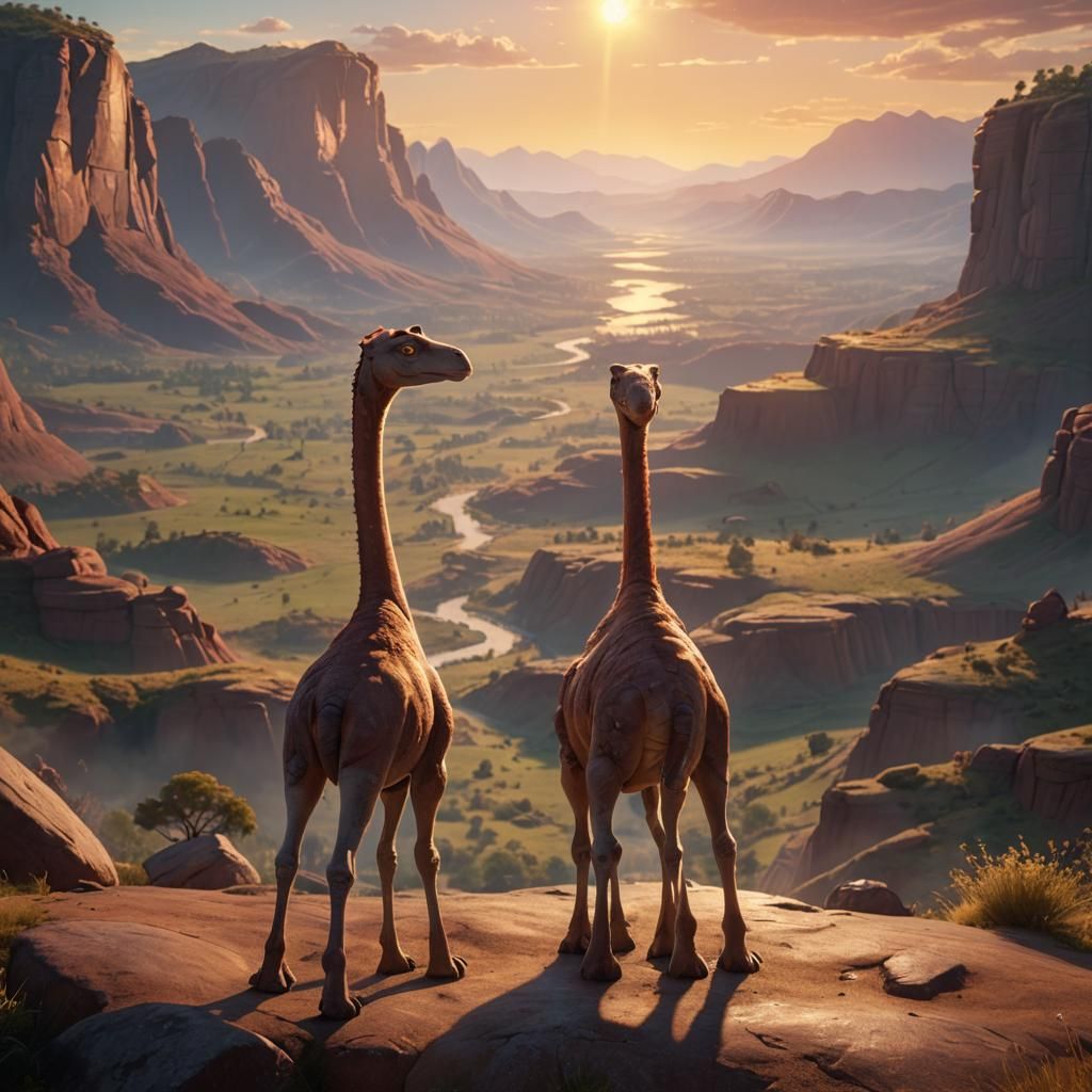 Littlefoot at the Great Valley: 3D Digital Art