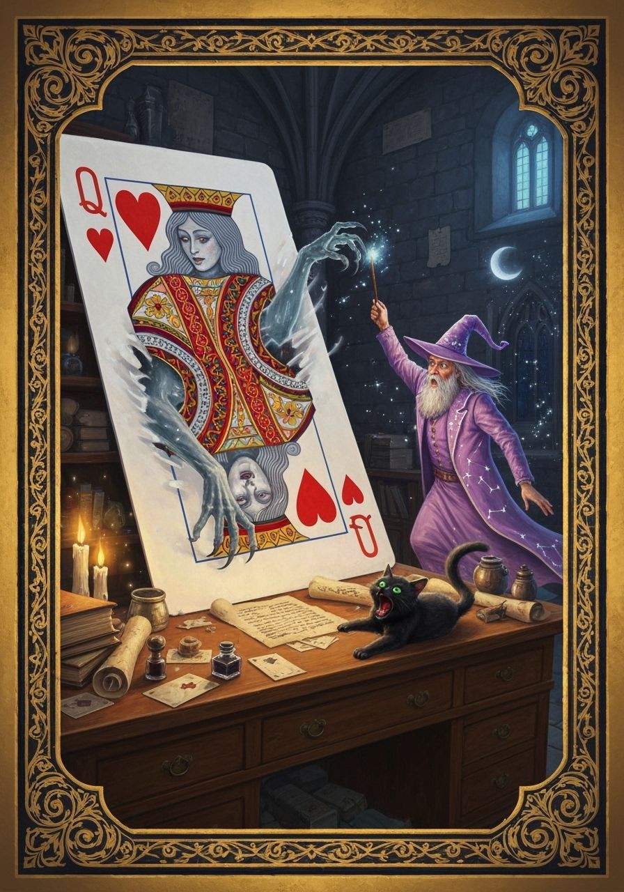 Horror Queen of Hearts Crawls From Card