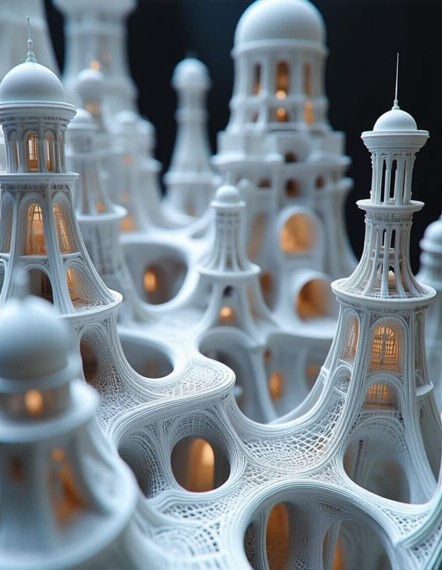 Artitechtural Negativespace Luminodoodleblend Structures wit...