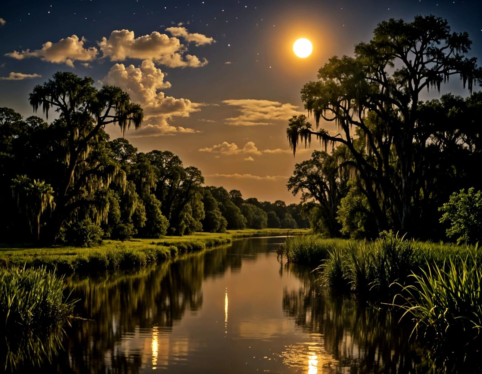 Cajun Moon River of Light on the Bayou