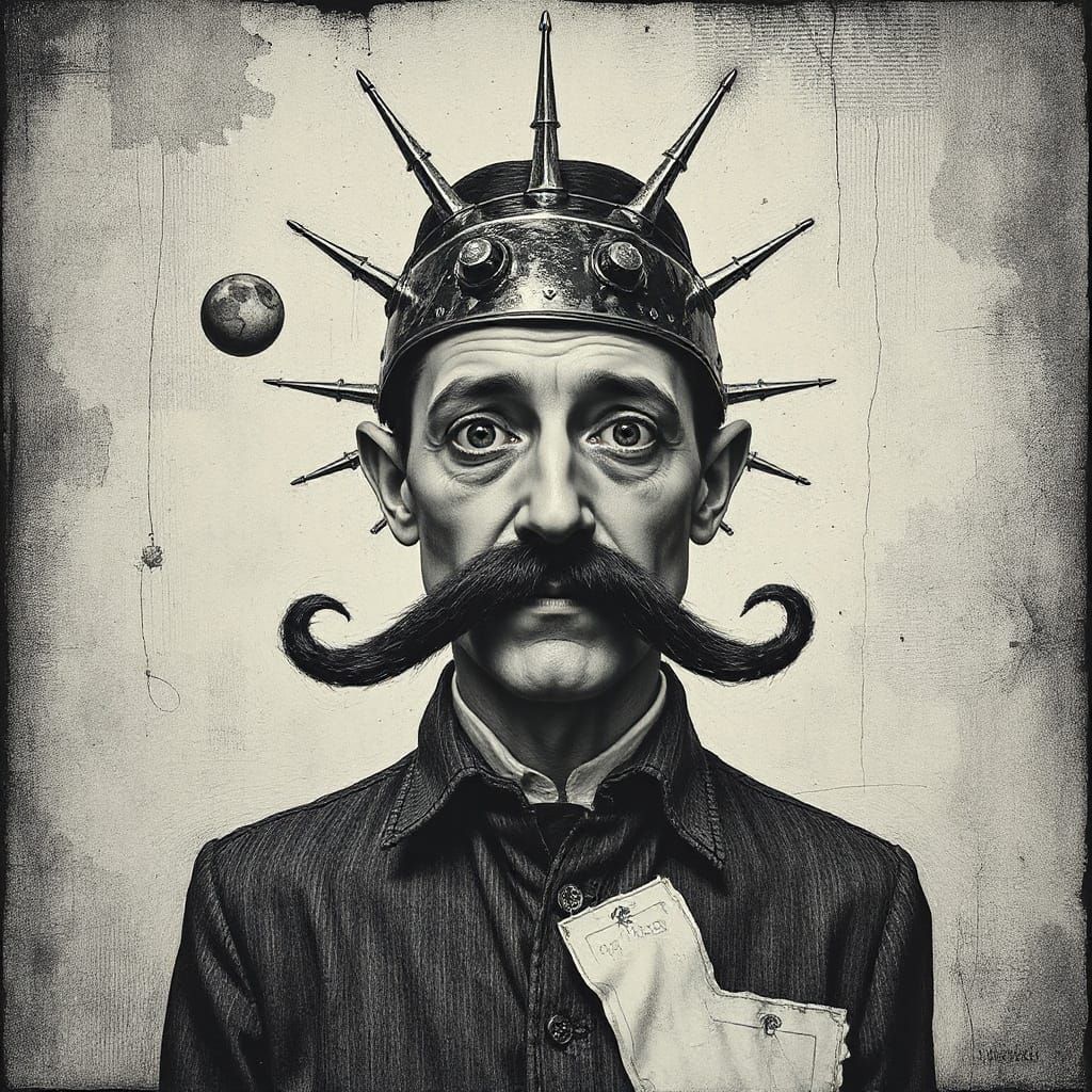 Surreal Image in Style of Bruegel and Van Gogh