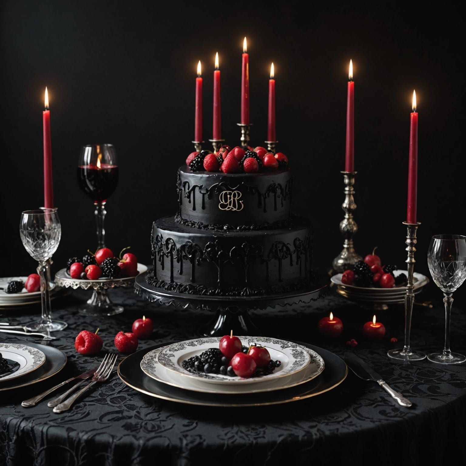 Elegant Mourning Scene in Dark Artistic Style