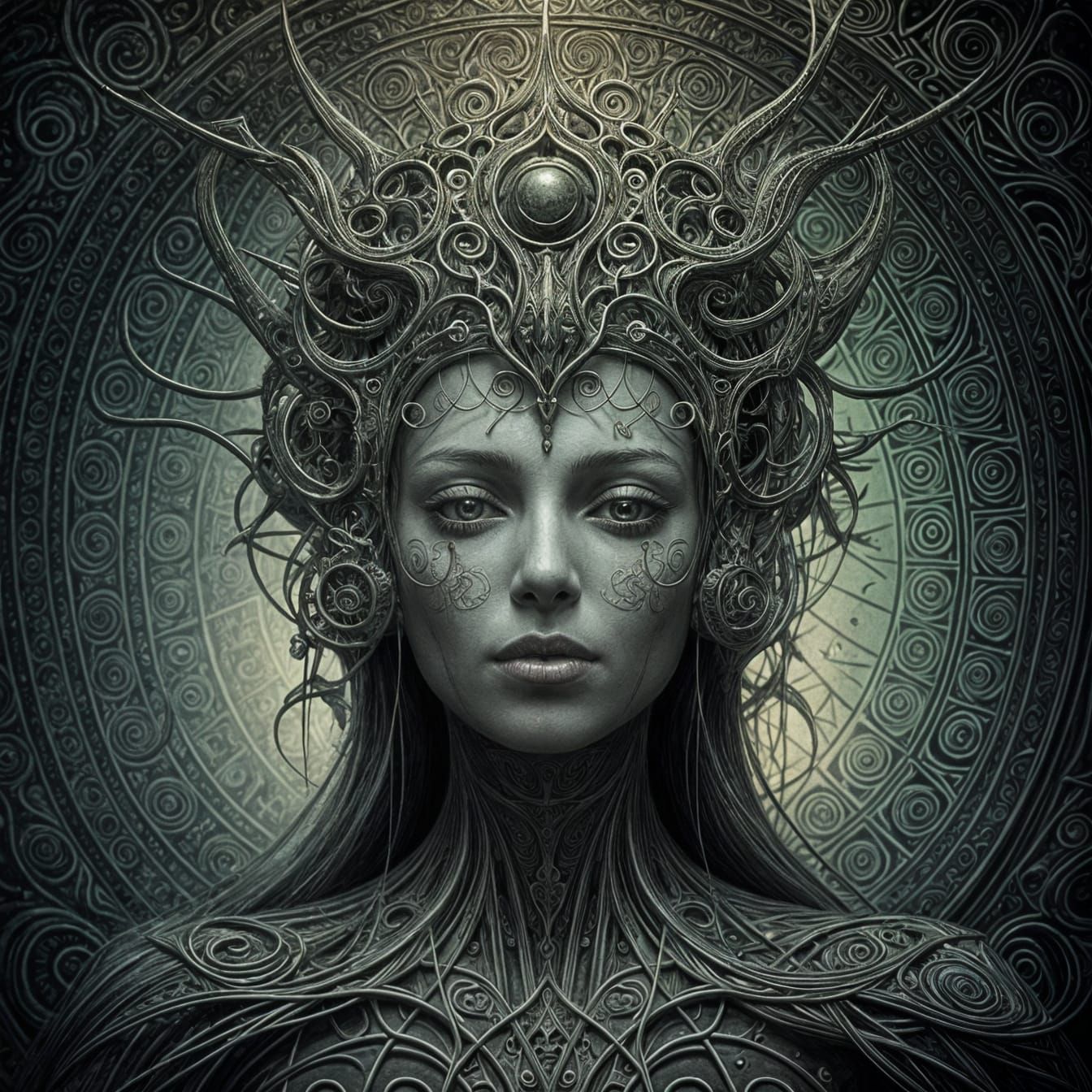 Mystical Women in Vibrant Bosch-Inspired Line Drawings