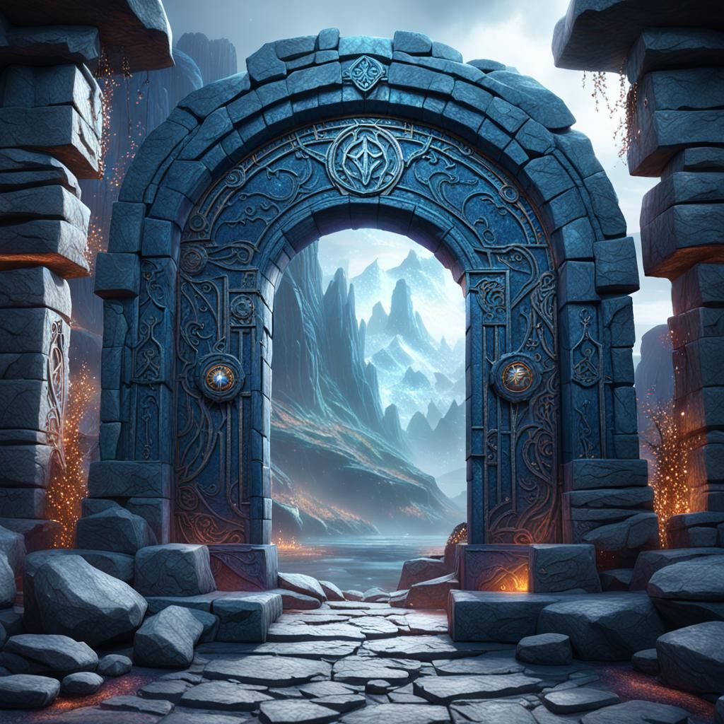 Ominous Rift Portal with Mystic Runes