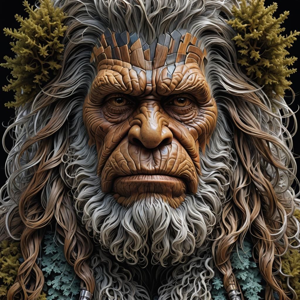 Detailed Fractal Portrait of an Old Wookiee