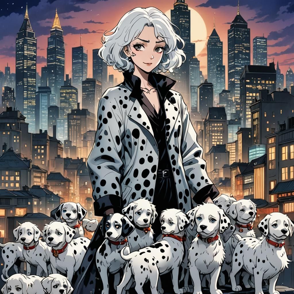 Cruella de Vil and Dalmatians: Anime Key Visual
