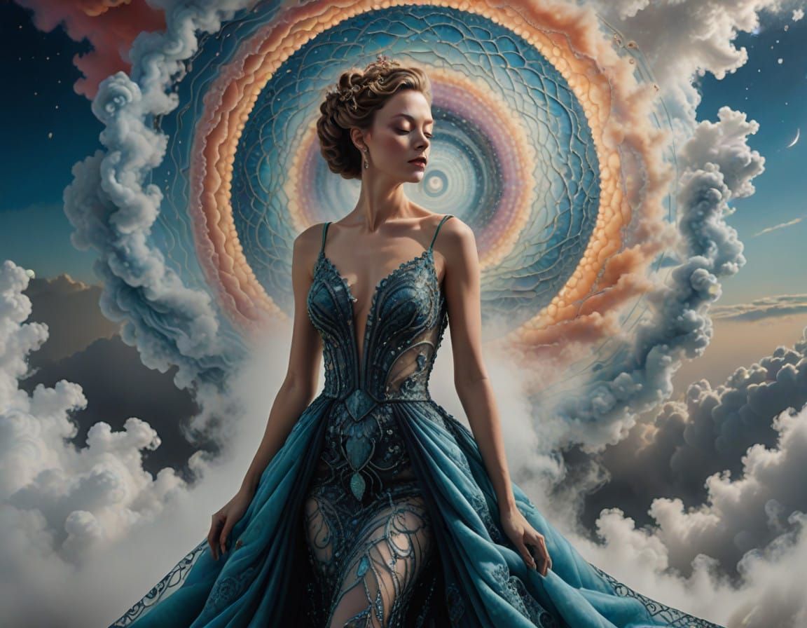 Surrealist Luxury Dreamscape in Vibrant Iridescence