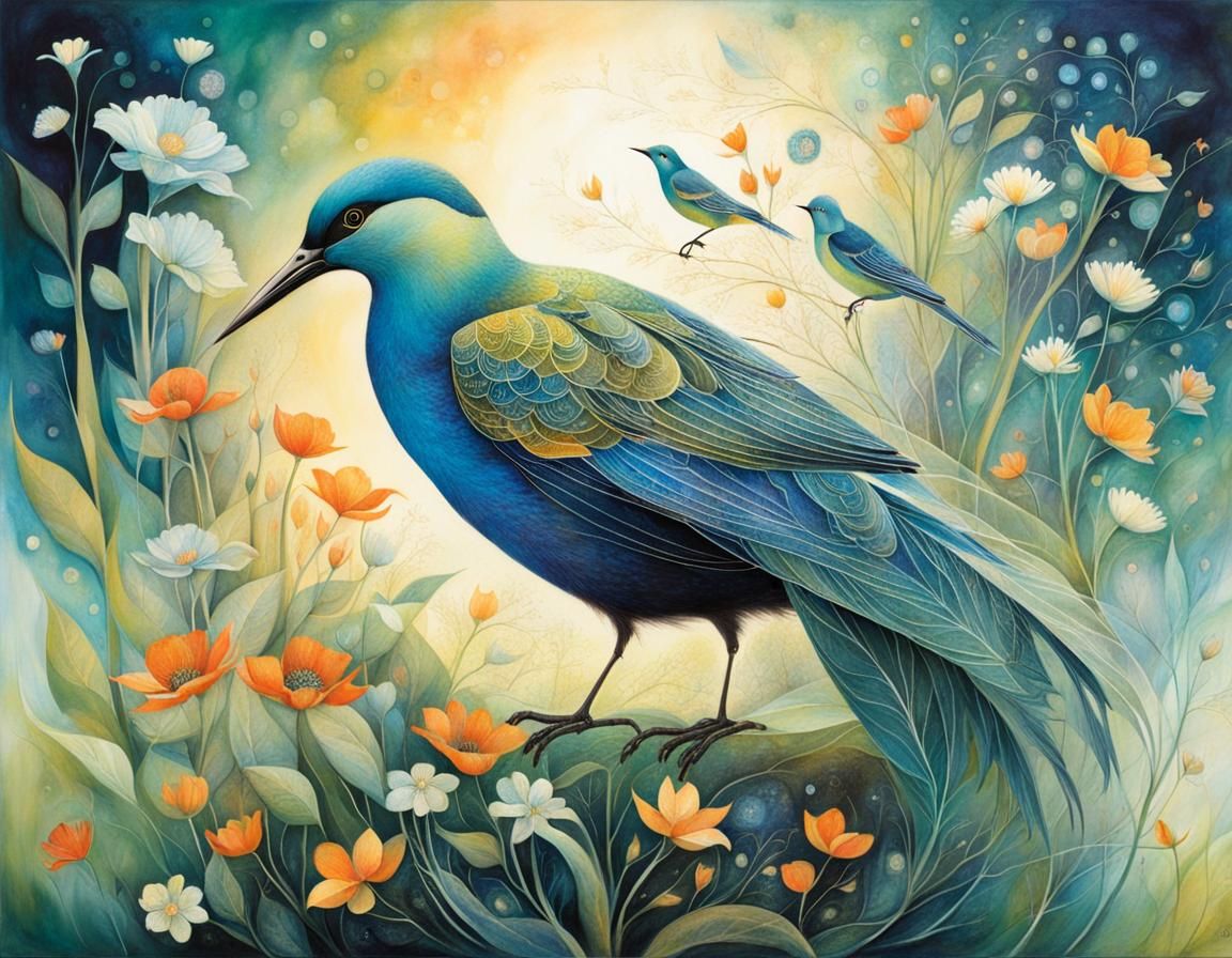 Intricate Home Scene in Expressionist Style