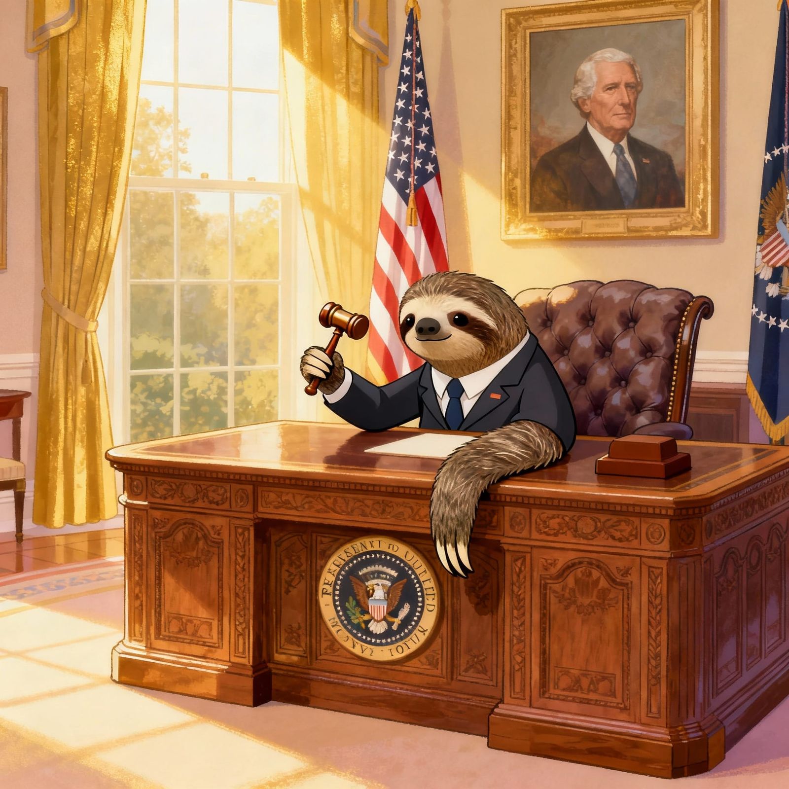 Sloth President in Oval Office