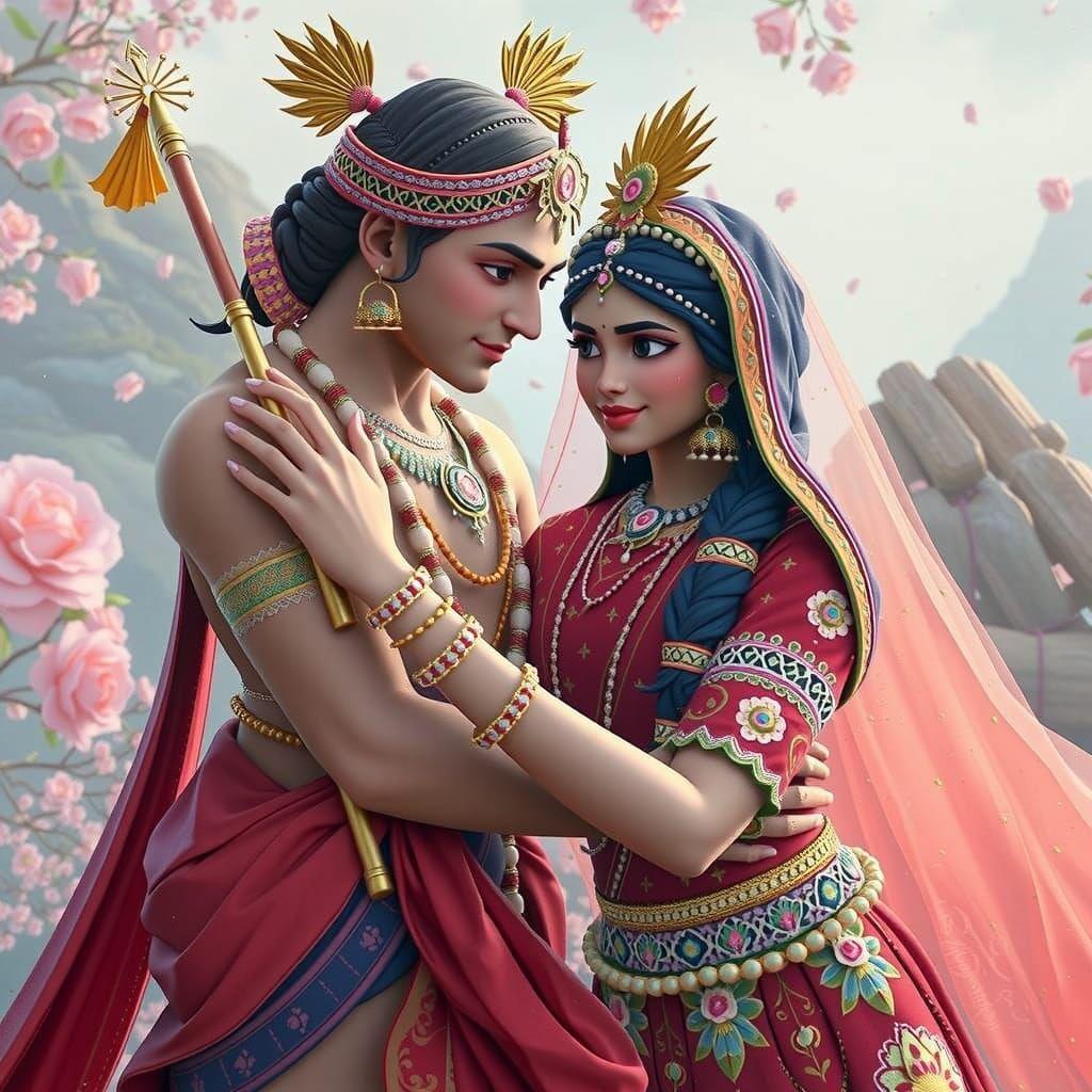 Ethereal Romance in Vibrant Digital Art