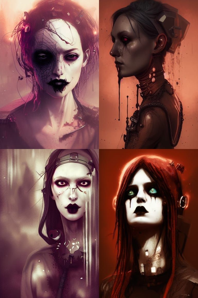 Gothic Halloween Woman: Photorealistic Cyberpunk Portrait