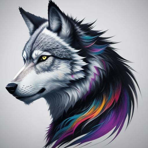 Nordic Tribal Howling Wolf Tattoo Design