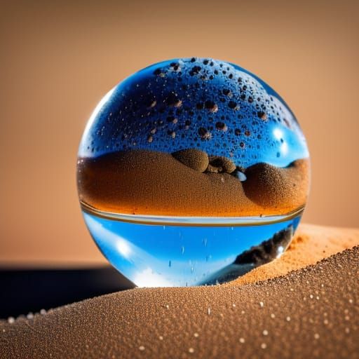 Rainstorm Ecosystem in Glass Ball, Professional Photography