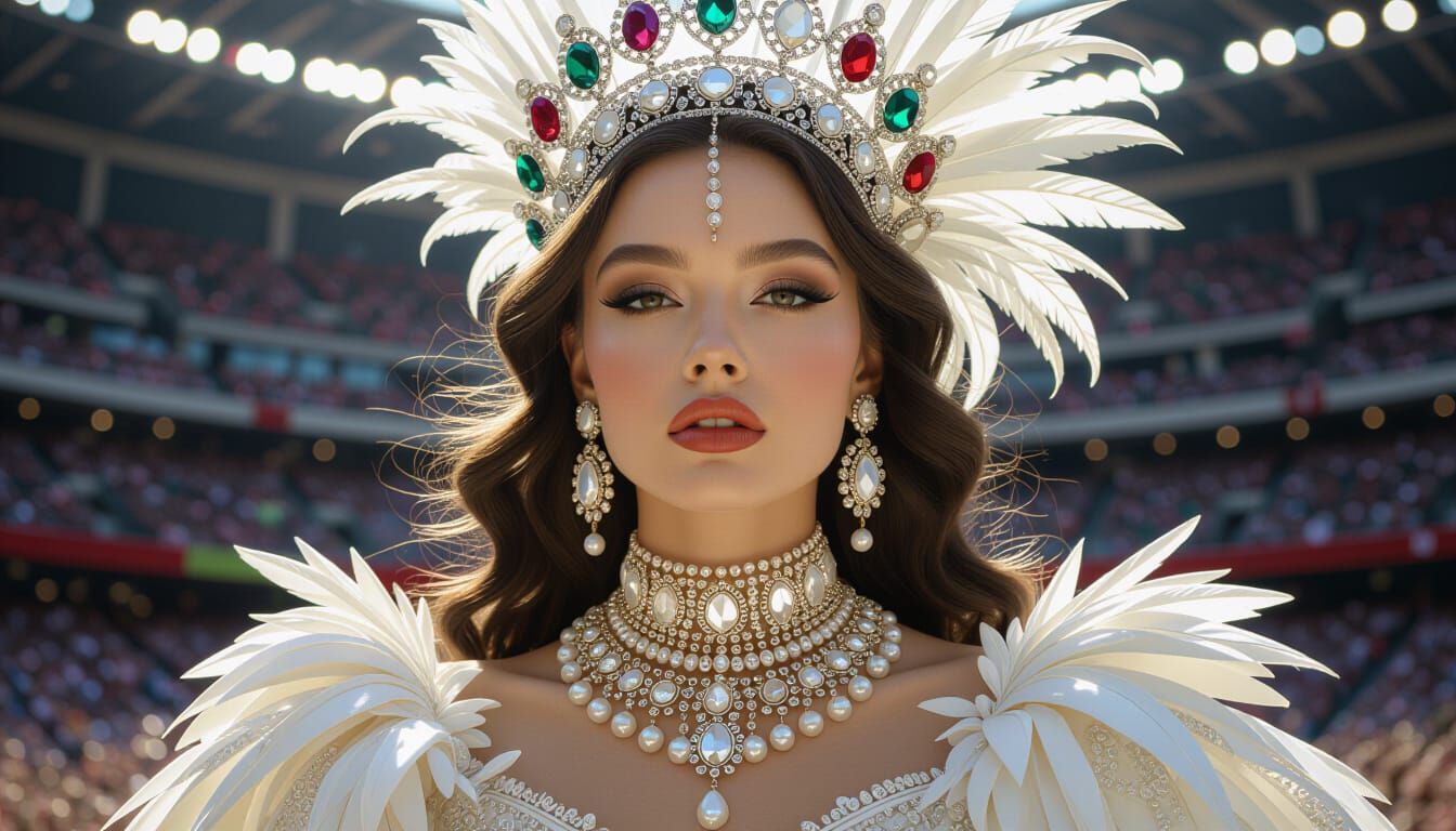 Dramatic Queen, Pearl bejeweled, Opulent, Folk Art, Arena, Bella Kotak,