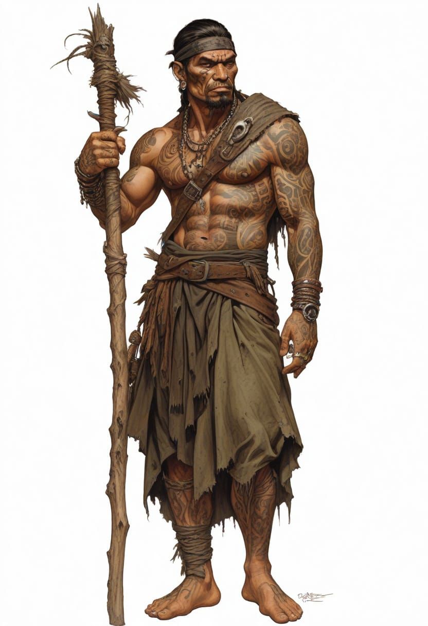 Polynesian Scavenger in Post-Apocalyptic Heroic Fantasy