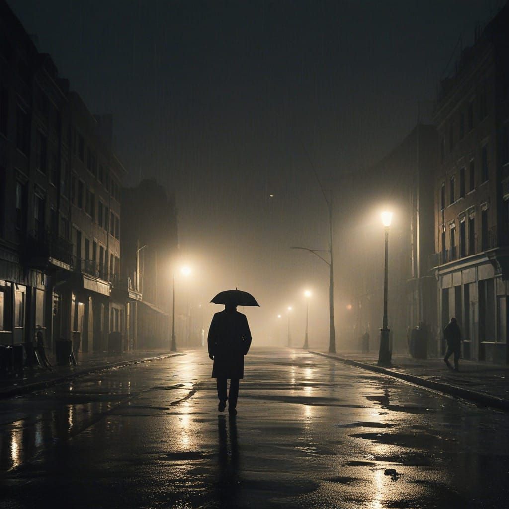 Lost Soul in a Desolate Cityscape