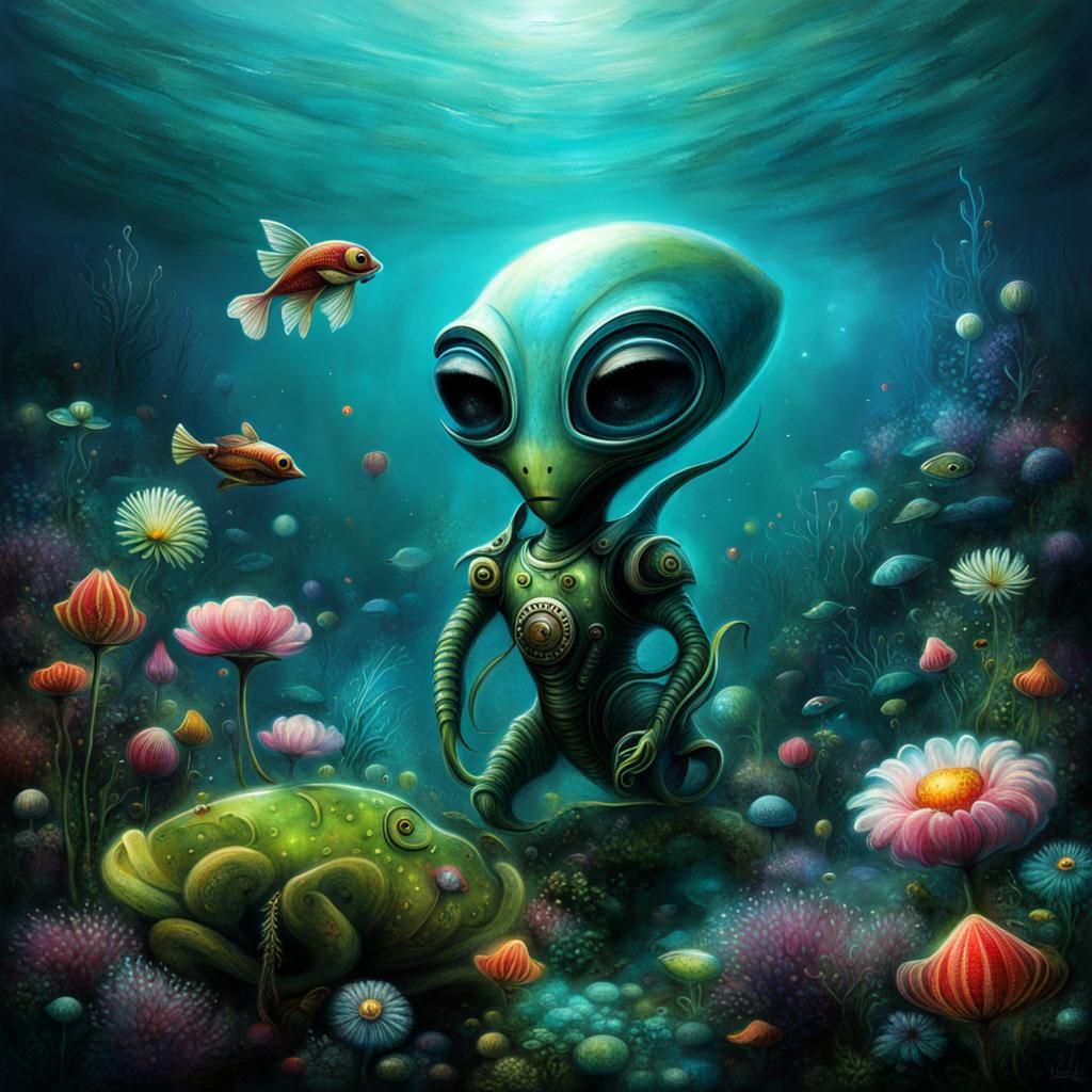 Underwater Alien World, Alexander Jansson Style