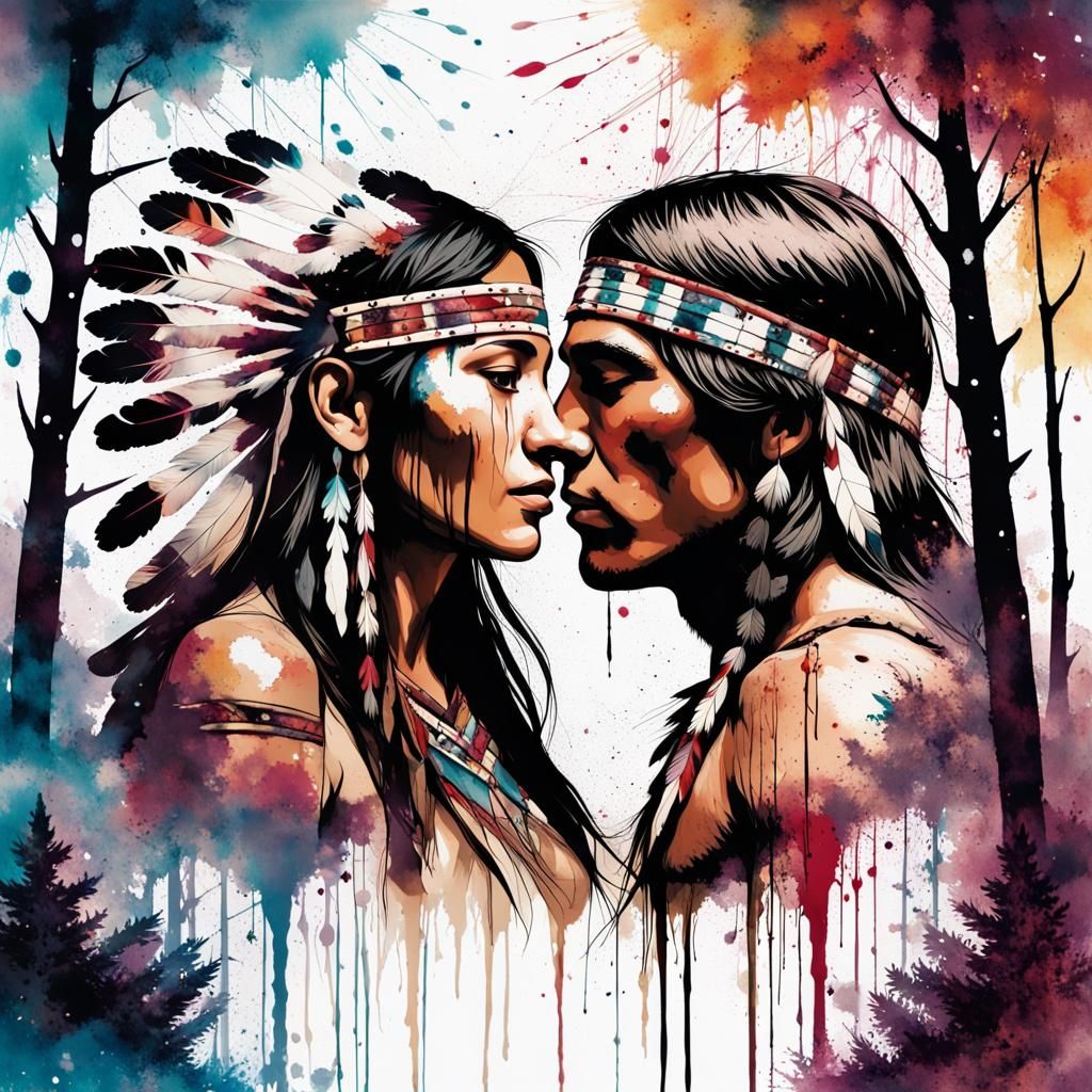 A young native american couple