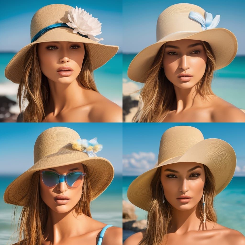 Gigi in a Hyper-Realistic Blue Bikini