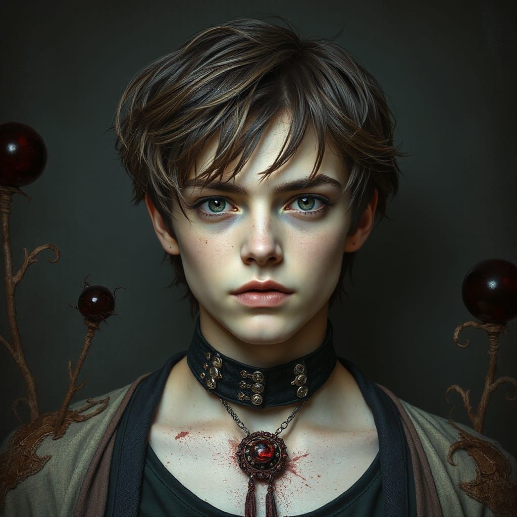 Young Male Necromancer with Tousled Hair