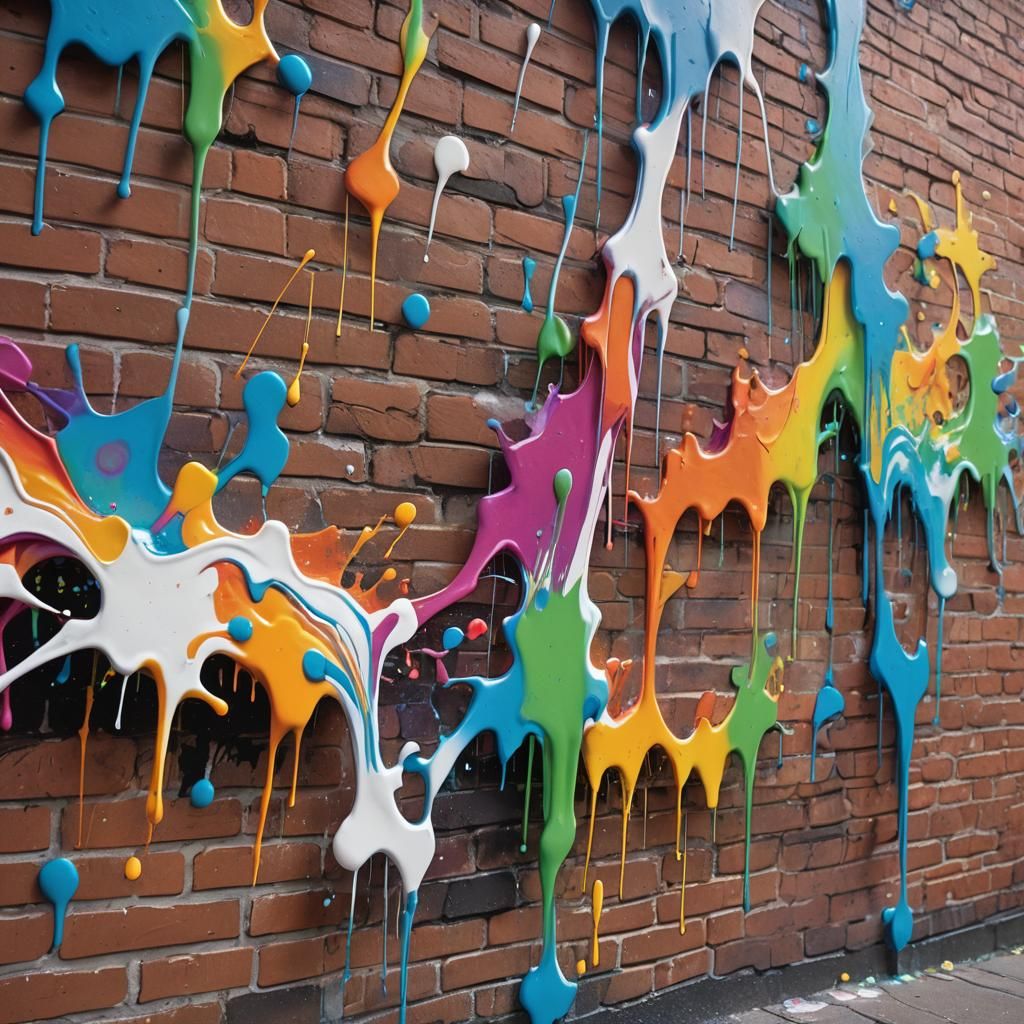 Vibrant Rainbow Milk Graffiti Art in Pop Art Style