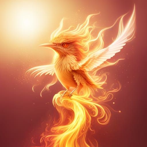 Fiery Mythical Phoenix with Cosmic Energy