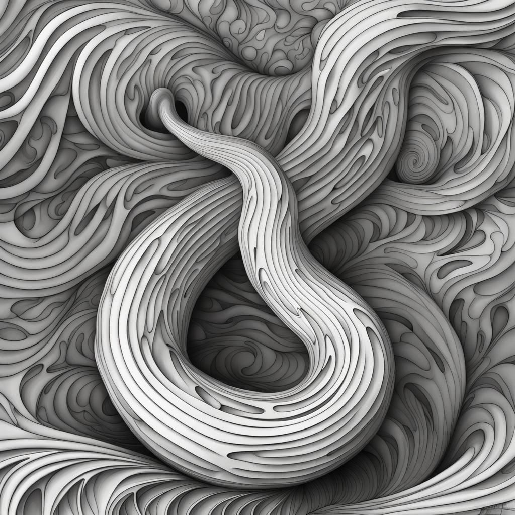 Abstract Anaconda Vector Fractal with 3D Shading