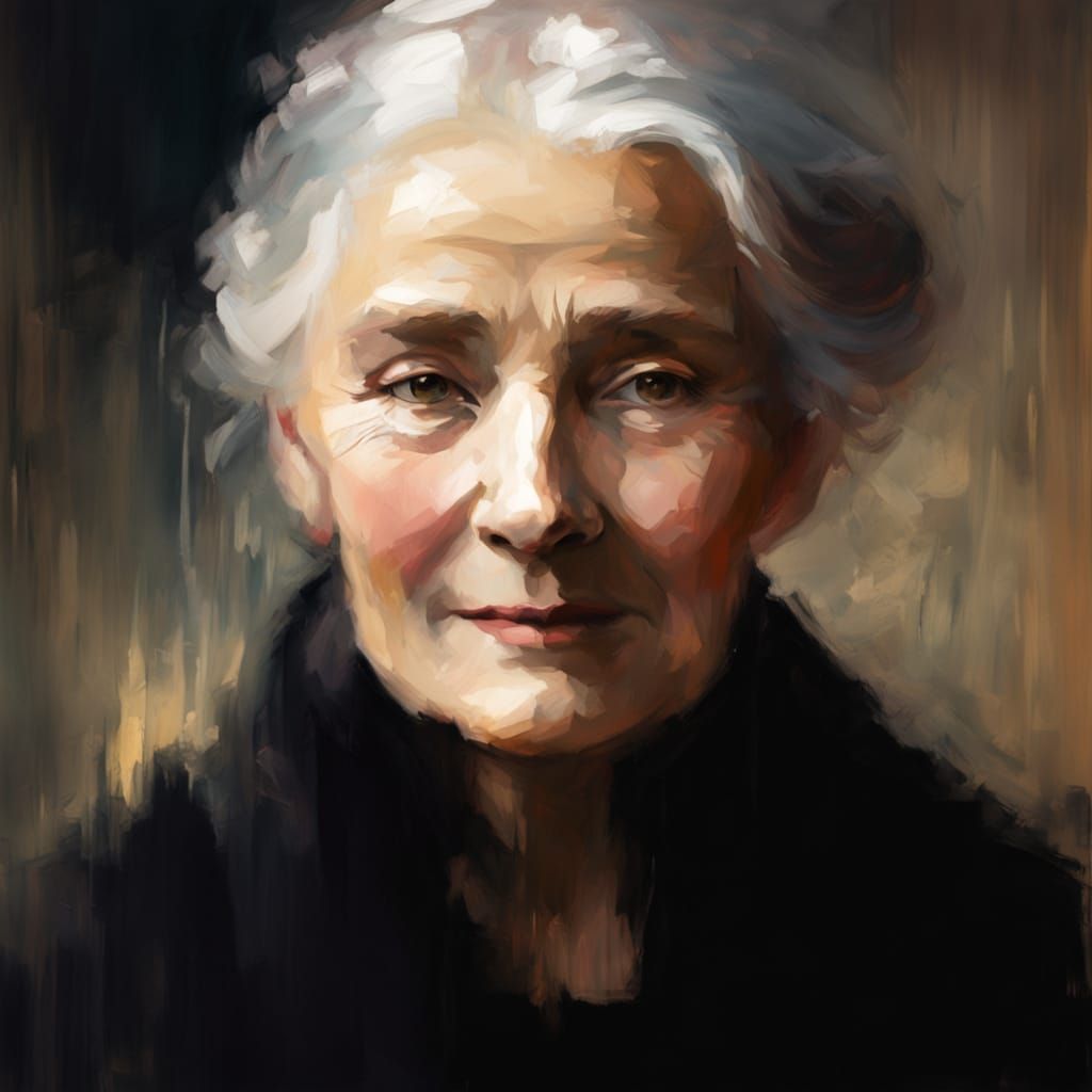 Warm Portrait of a Weathered Woman in a Sunny Setting