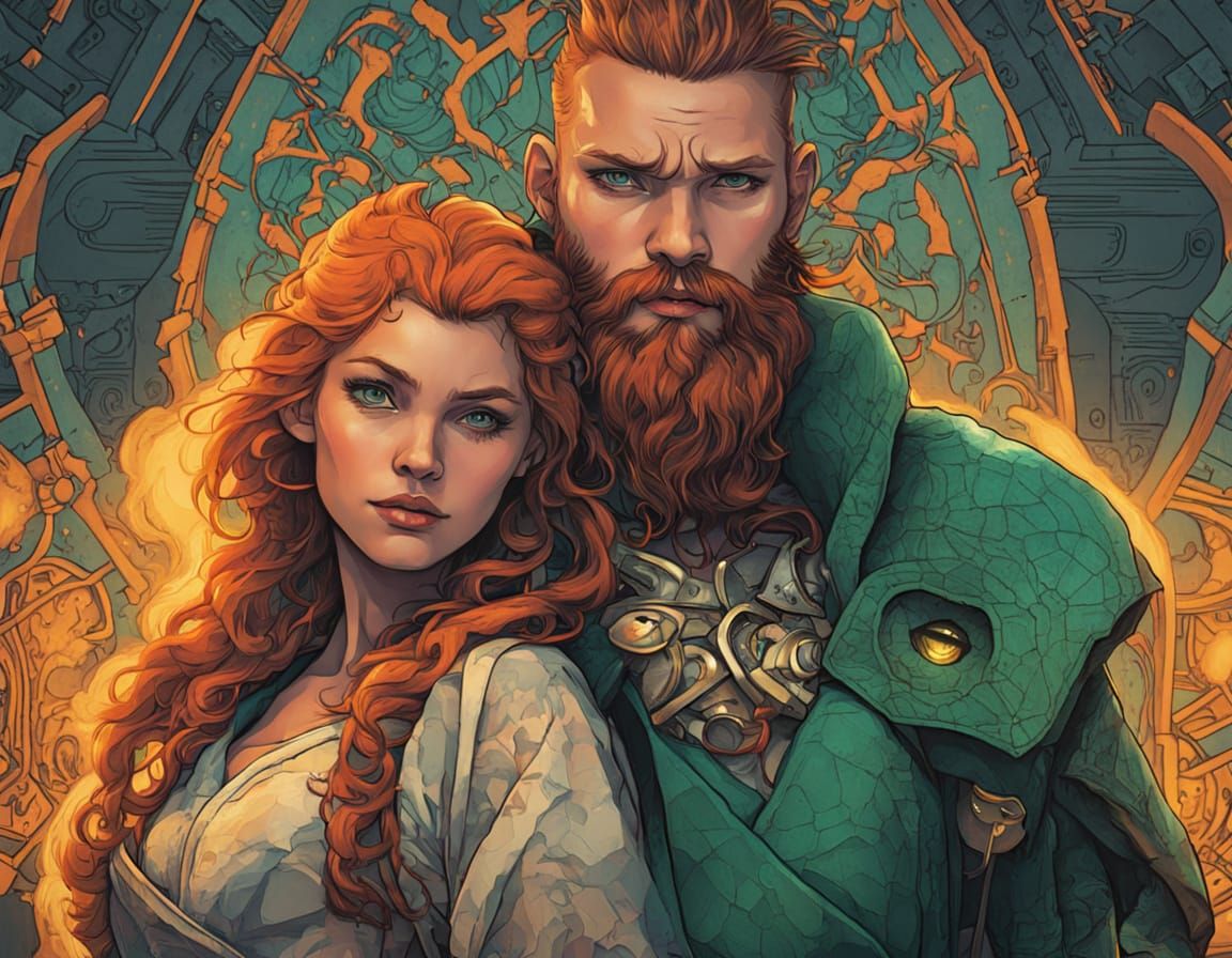 Viking Love in Cyberpunk Surrealism