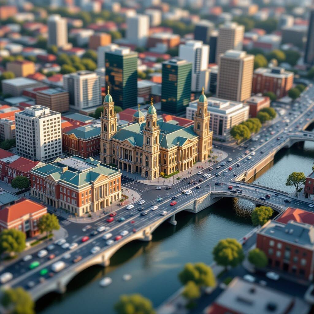 Miniature Tilt-Shift Cityscape of Pretoria