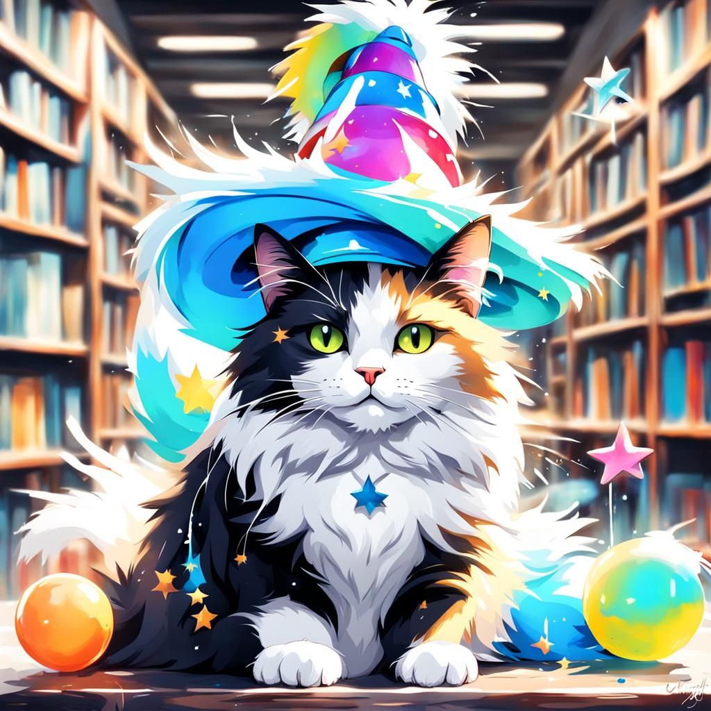 Calico Cat Birthday in Graffiti Art Library