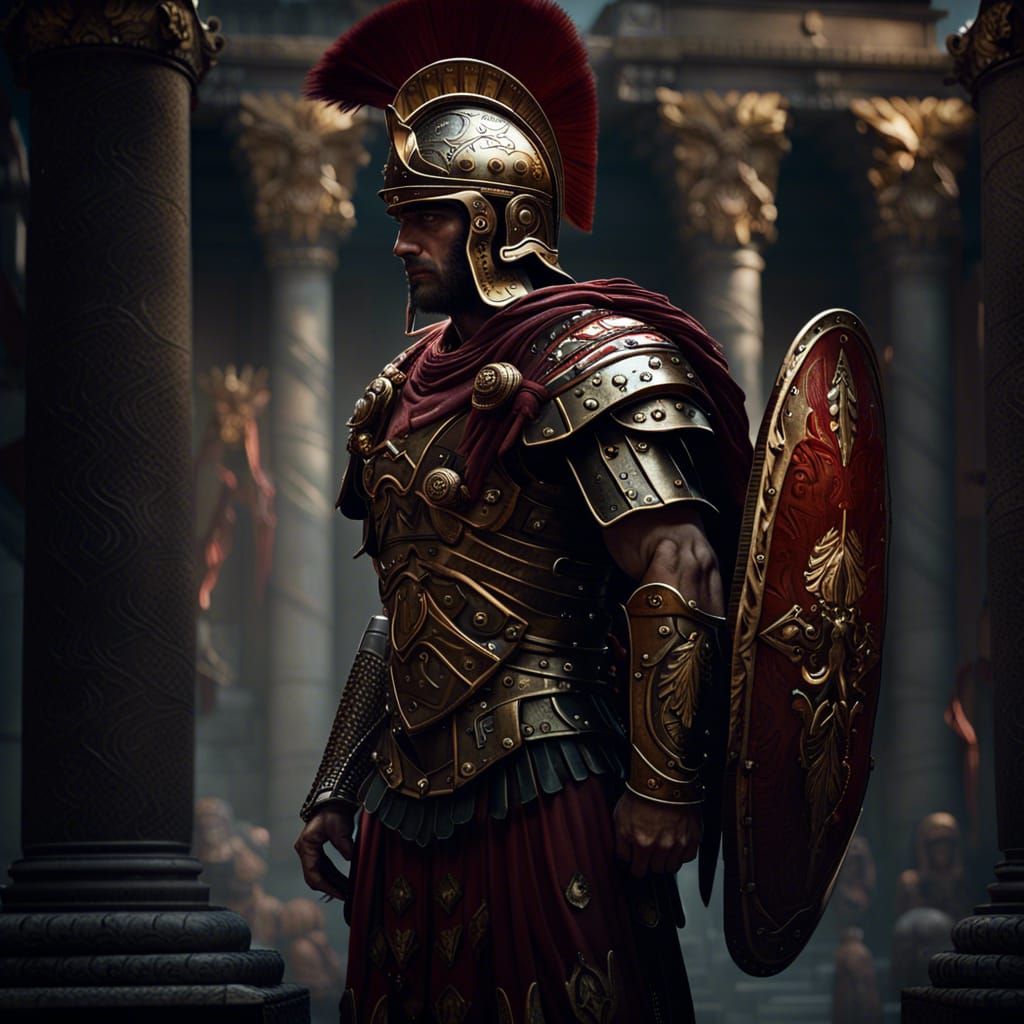 Roman Centurion in Dark Fantasy Style