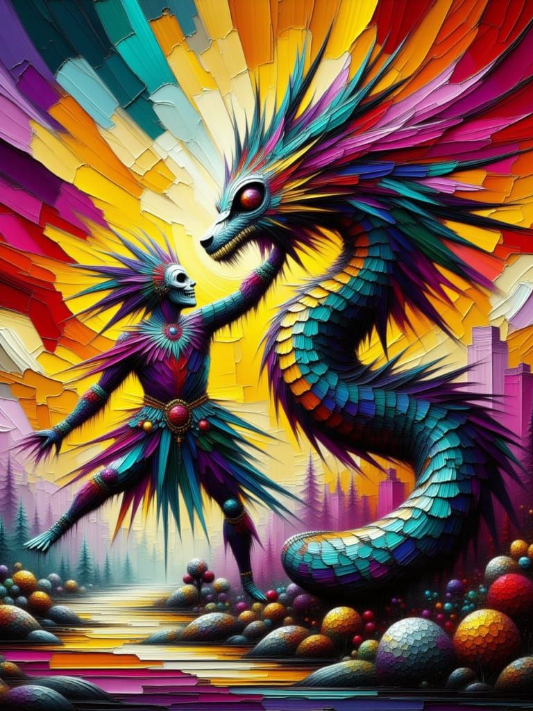 Luchador vs. Alebrije Pop-Art Explosion