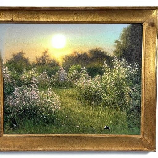 Sunset Over Abandoned Playground, Realist Oil Painting