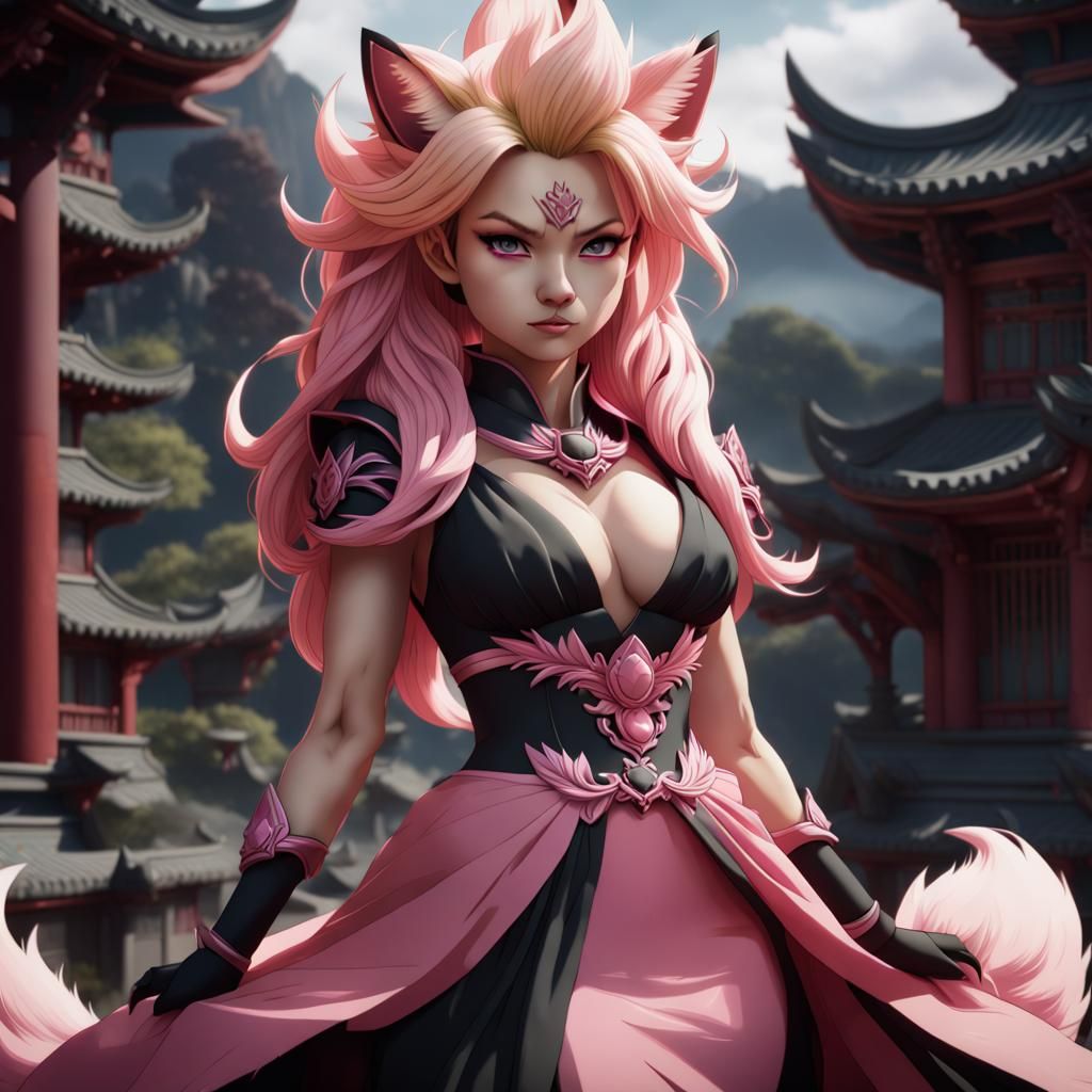 Super Saiyan Kitsune in Detailed Fantasy Art
