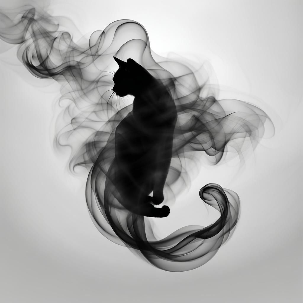 BW cat, smoke