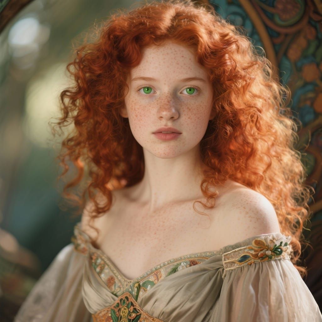 Elegant Woman with Curly Hair in Soft Light