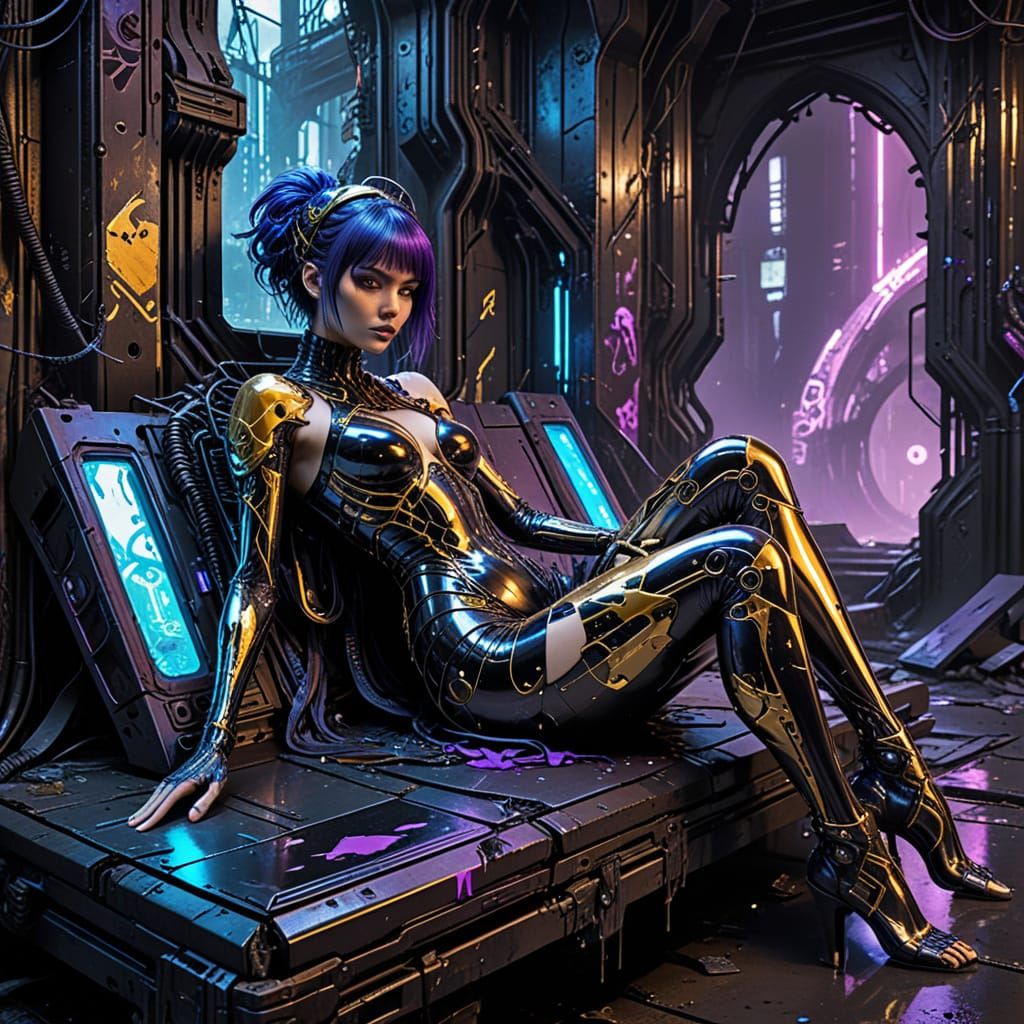 Futuristic Cyberpunk Goddess