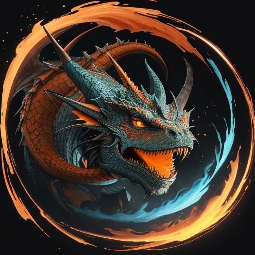 Futuristic Dragon Head Concept Art in Vaporwave Style