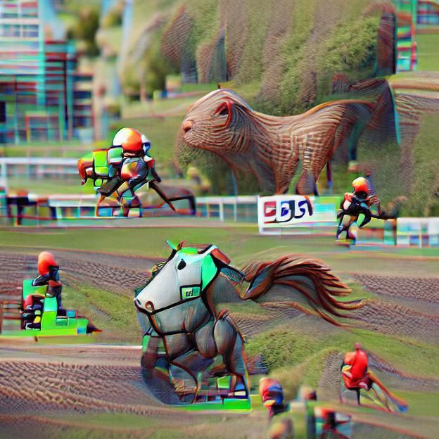 Powerful Race Horse in Full Stride